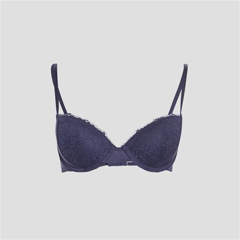 Soutien Gorge Corbeille Micro Dentelle Bleu Marine Femme La Halle