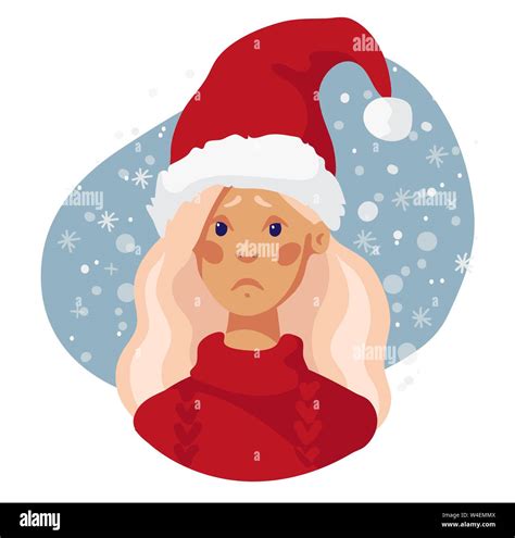 Woman Sad Christmas Stock Vector Images Alamy