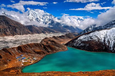 Sagarmatha National Park Mountain Cool Nature Fun Lake Hd