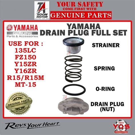 YAMAHA DRAIN PLUG SET ENGINE OIL NUT O RING SPRING STRAINER LC135