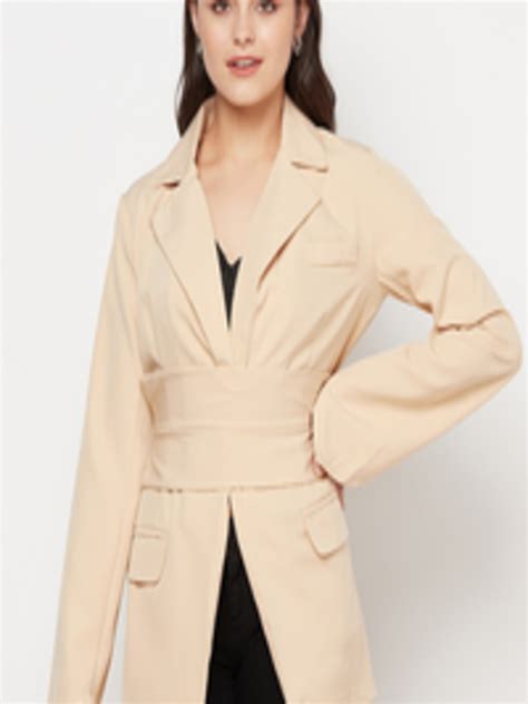 Buy Iki Chic Women Beige Solid Wrap Coat Coats For Women 15876534 Myntra