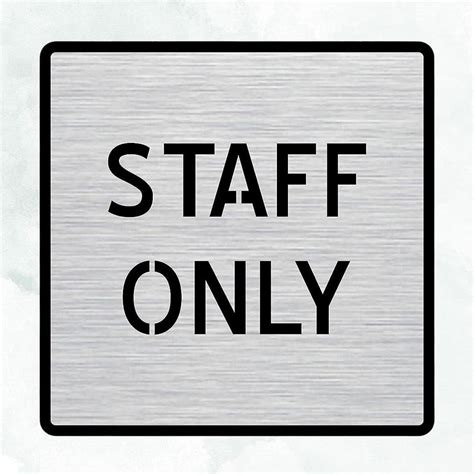 CVANU Silver Acrylic STAFF ONLY Self Adhesive Sign Board For Office