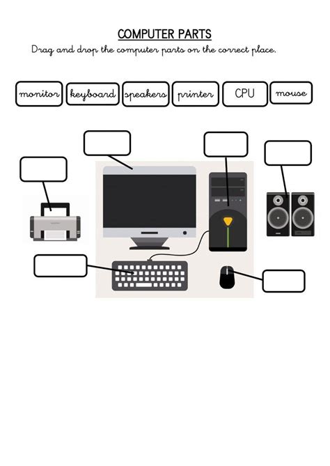 Computer Parts Interactive Activity For 1st Live Worksheets