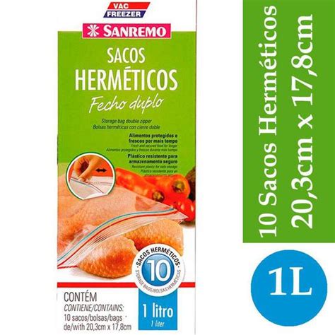 10 Sacos ziplock hermético 1L embalagem marmitex congelar alimentos