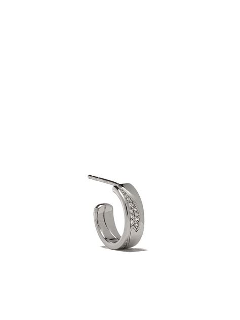 Georg Jensen 18kt White Gold Small Fusion Diamond Hoop Earrings Farfetch