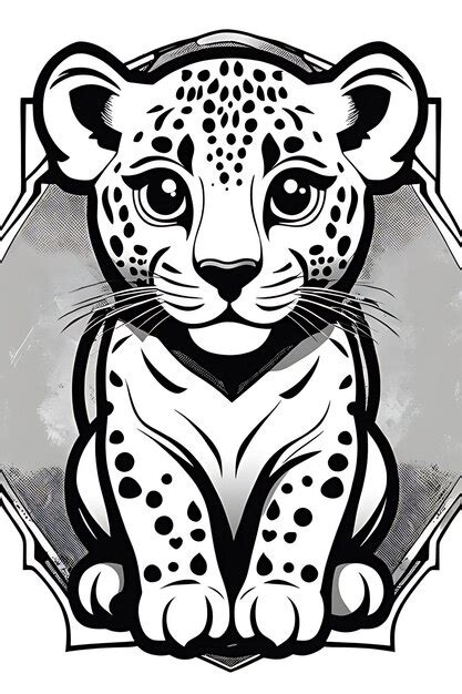 Premium AI Image | Leopard cub Coloring page Printable qualityBlack and ...