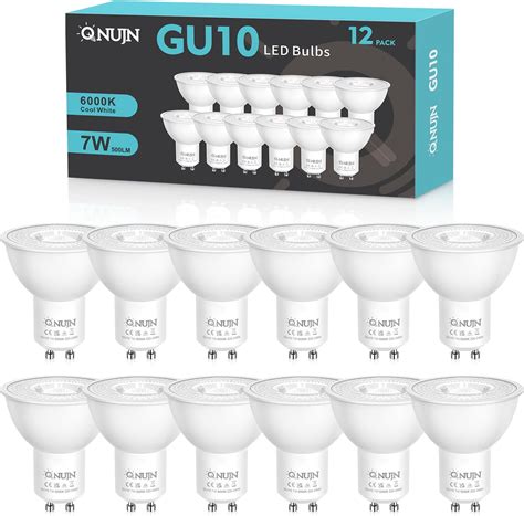 Qnujn Gu10 Led Bulbs Cool White 6000k Led Light Bulbs 7w 500lm Energy