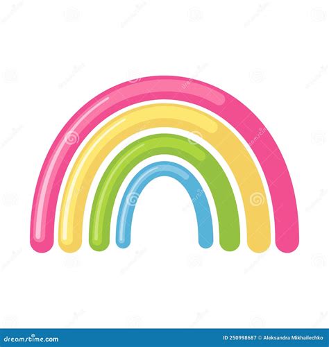 Rainbow Icon In Flat Style Isolated On White Background Stock Vector