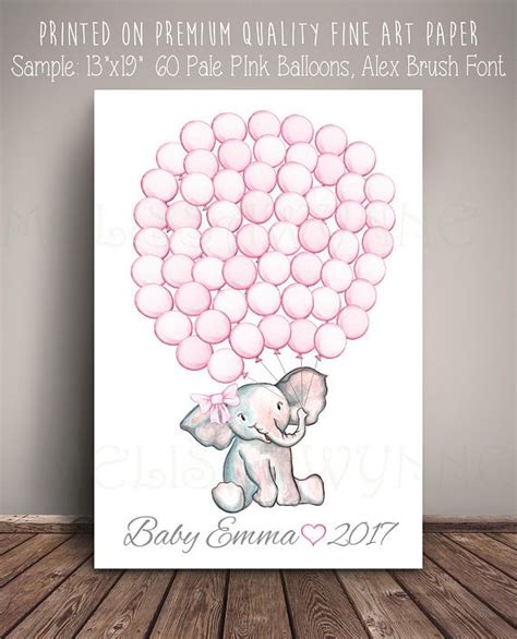 Elephant Baby Shower Guestbook Alternative Guests Sign A Balloon