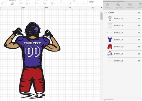 Football Player Svg Football Svg Colored Layers Football Etsy