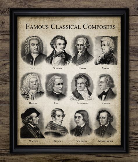 Famous Classical Music Composers Wall Art Printable Composers Music Room Musician Music