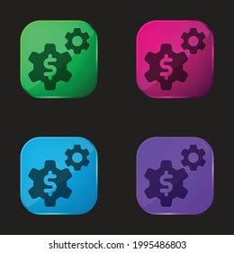 Application Four Color Glass Button Icon Stock Vector Royalty Free