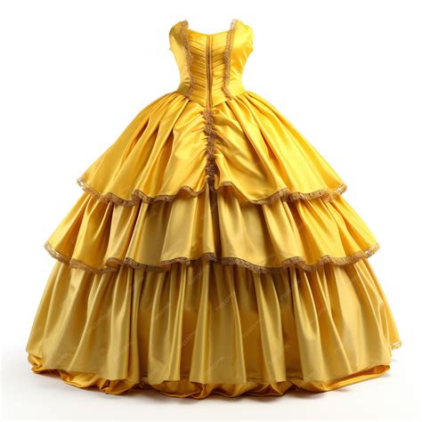 Premium Ai Image Classic Yellow Wedding Dress Isolated On White