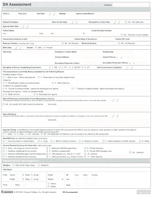 Fillable Online Oasis C Transfer Kinnser Fax Email Print Pdffiller