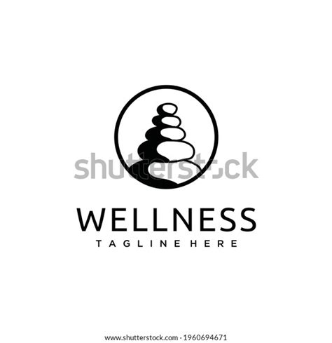 Stone Rock Balancing Logo Design Spa Stock Vector Royalty Free