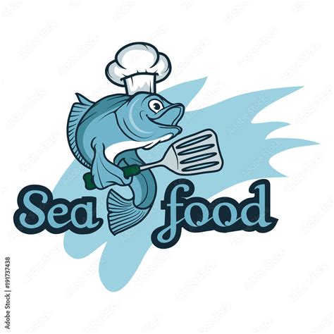 Seafood Isolated On White Background Seafood Company Vector Logo