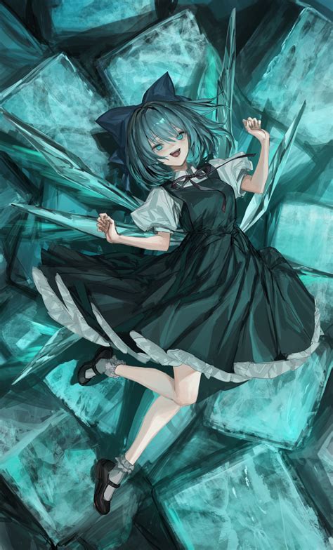 Safebooru 1girl Absurdres Aqua Hair Bangs Black Footwear Blue Bow Bobby Socks Bow Cirno