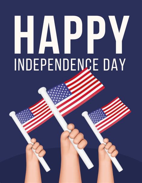 Blue Happy Independence Day Flyer Template Postermywall