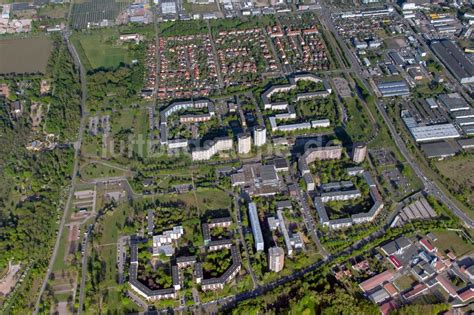 Erfurt Aus Der Vogelperspektive Plattenbau Hochhaus Wohnsiedlung