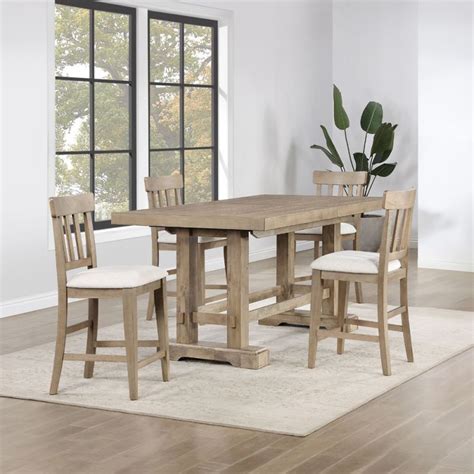 Steve Silver Napa 5 Piece Counter Dining Set Sand Np600 C5pc S