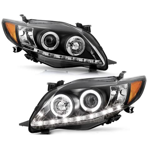 Toyota Corolla Angel Eye Halo Drl Led Projector Headlights