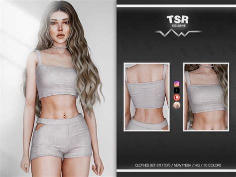 Busra Tr S CLOTHES SET 317 TOP BD903 Outfit Sets Sims 4 Mods