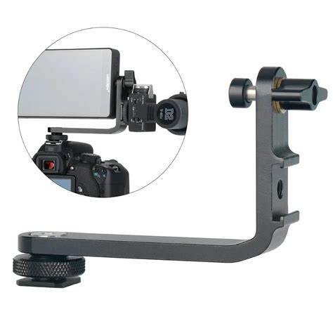 6 5 7inch L Bracket Monitor Microphone Transfer Accessories W Hot Shoe 1 4 Metal Universal