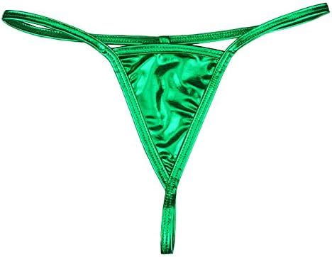 ZHY Frauen Sexy Micro Mini Tanga Metallic Bikini Micro G String