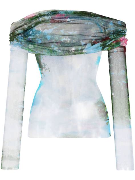 Christopher Esber Lucid Veiled Silk Top Blue Editorialist