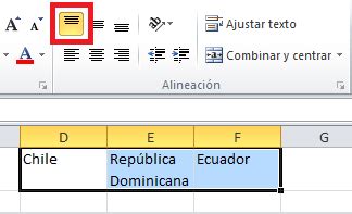 Alineaci N De Celdas Excel Total