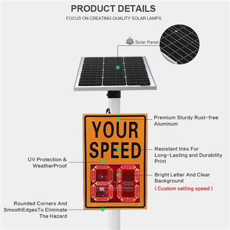 Alltop Radar Sensor Radar Sign Detective Speed Warning Solar Speed