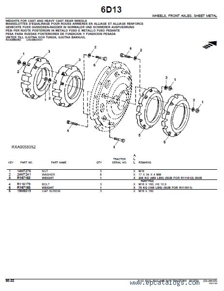 John Deere 8110, 8210, 8310, 8410 Tractors Parts Catalog