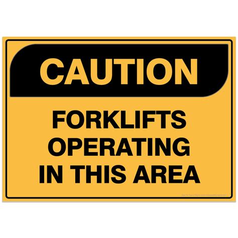 Caution Forklifts Operating In This Area Safety Sign Digital File