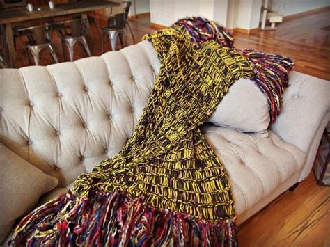 Bohemian Decor Long Colorful Blanket Throw Afghan By Cricketshome