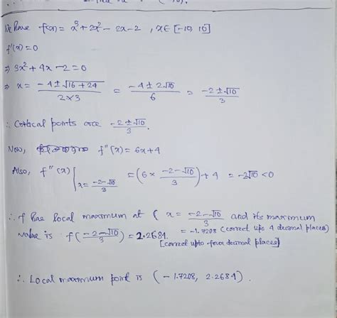 [solved] 10 [4 Points] Let F X X3 2x2 2x 2 Use Your Calculator