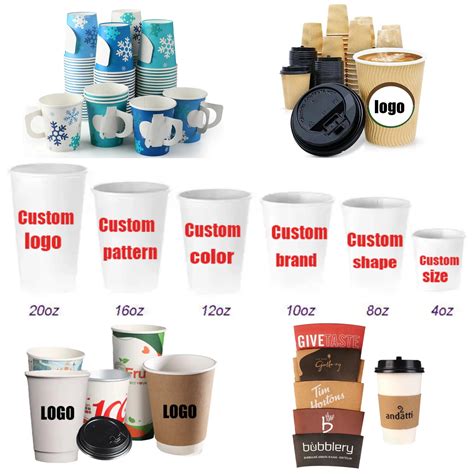 White Blank Oz Disposable Paper Coffee Cup For Hot Cold Beverage