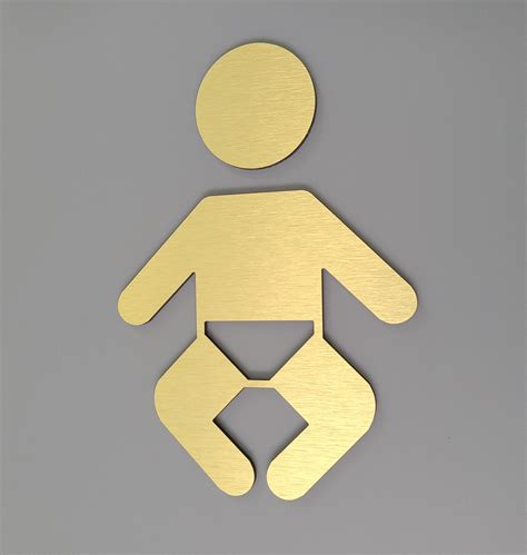 Baby changing bathroom sign. Baby changing station door sign. Baby ...