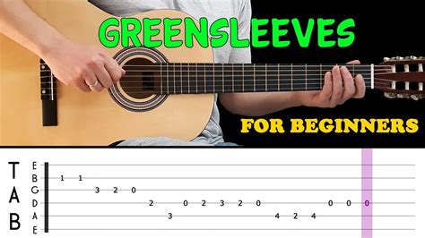 Greensleeves Easy Guitar Melody Lesson For Beginners With Tabs