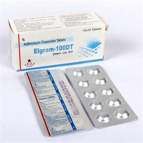 Elgram 100 Dt Medicine Grade Azithromycin Dispersible Tablets At Rs 590box In Sas Nagar