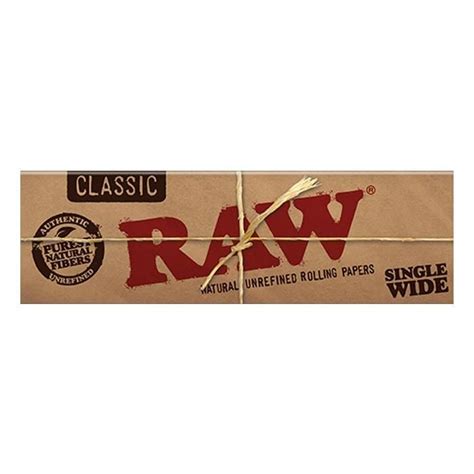 Raw Classic Papers Single Wide 50 Leaves Pack Box Of 25 Rolling