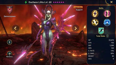 Duchess Lilitu Raid Shadow Legends Info Skills Equipment Mastery Guide