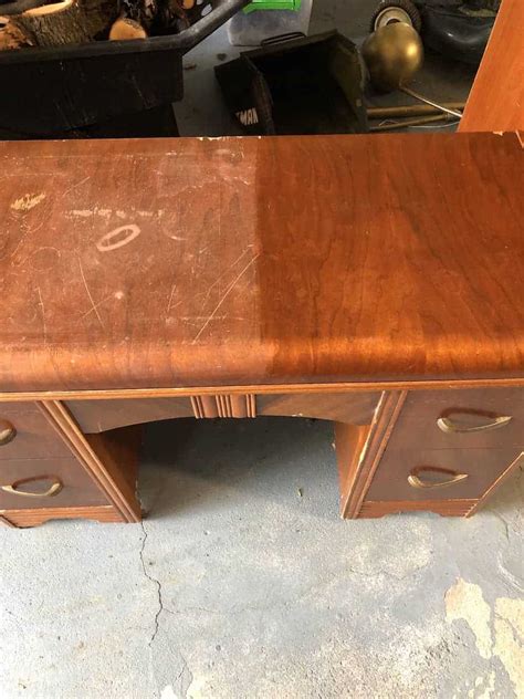 REFINISHING VENEER ART DECO WATERFALL DRESSER The Striped House