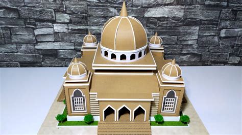 Diy Cara Membuat Miniatur Masjid Dari Kardus 58 Kubah Masjid Masjid Cardboard House