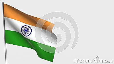 India Waving Flag Animation on Flagpole. Stock Footage - Video of ...