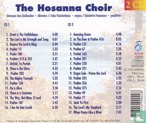 Come Let Us Sing Unto The Lord CD 1499042 1999 Hosanna Choir Of