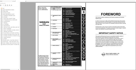 Nissan Nissan Leaf Ze Sm Ea Ze U Workshop Manual Circuit