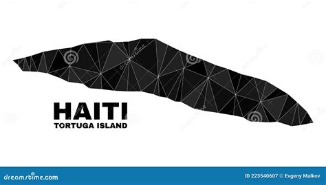 Vector Polygonal Tortuga Island Of Haiti Map Stock Vector