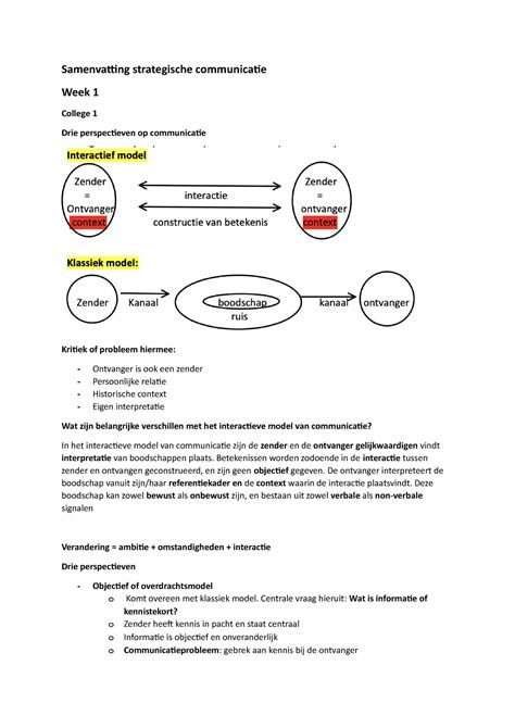 Samenvatting Strategische Communicatie Betekenissen Worden Zodoende