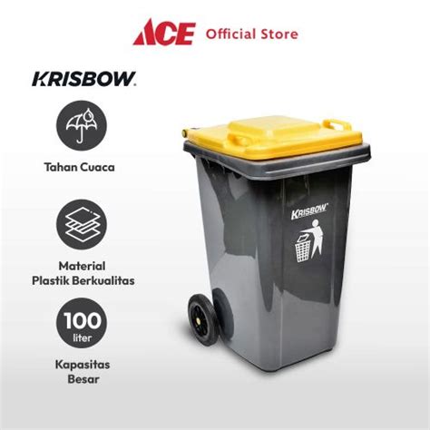 Jual Ace Krisbow 100 Ltr Tempat Sampah Plastik Outdoor Dengan Roda