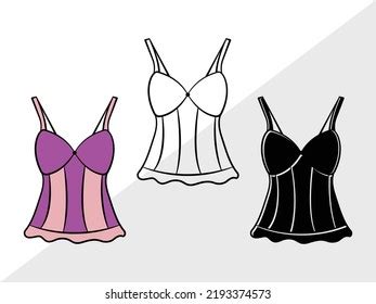 Lingerie Clipart Svg Printable Vector Illustration Stock Vector